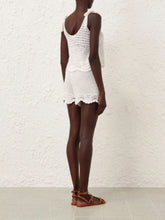 Zimmermann Ivory Lightburst Textured Shorts