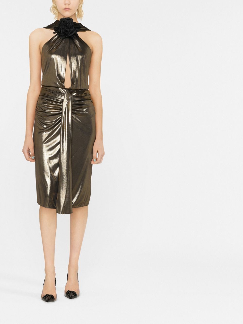 Laminated midi dress