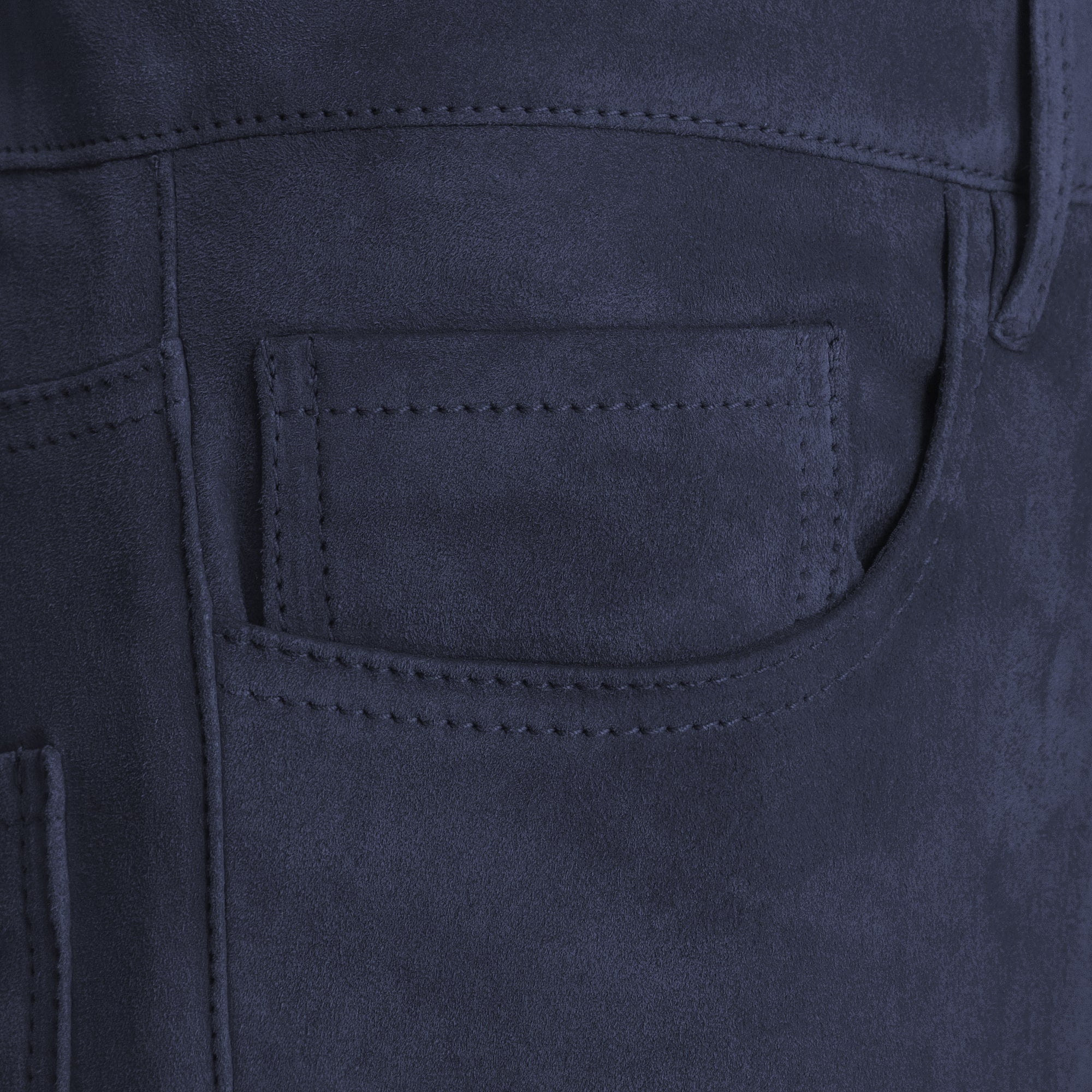 Zircon Navy Leather Flared Pants