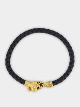 Alexander McQueen Skull Braided Leather Bracelet