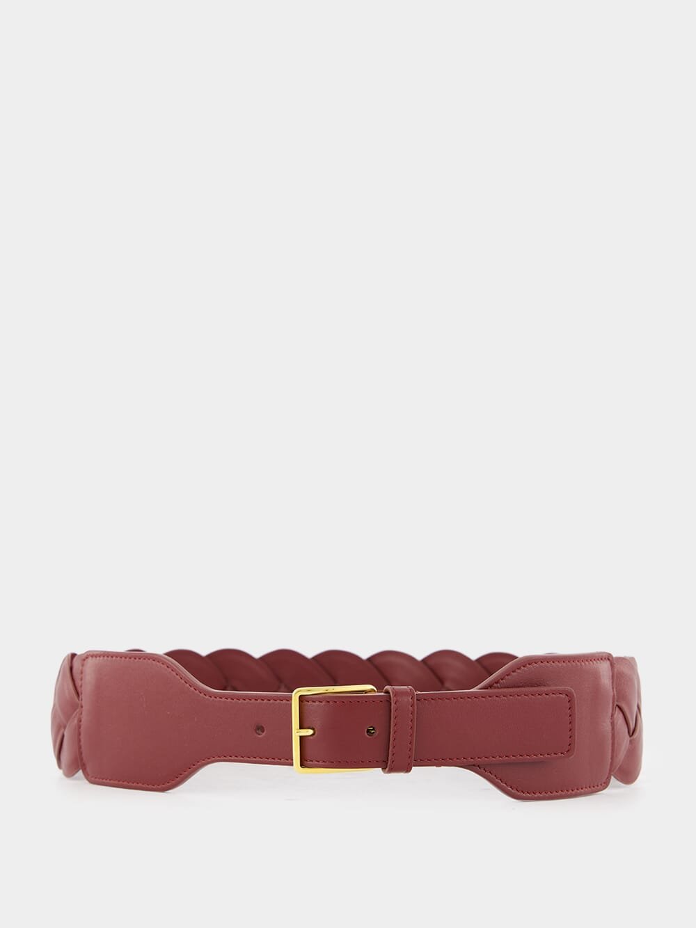 AltuzarraBraided Burgundy Leather Belt at Fashion Clinic