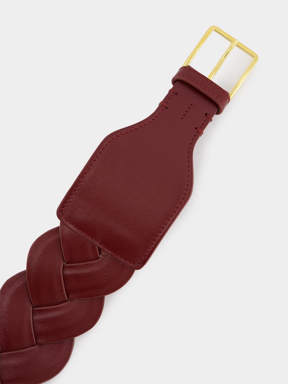 AltuzarraBraided Burgundy Leather Belt at Fashion Clinic