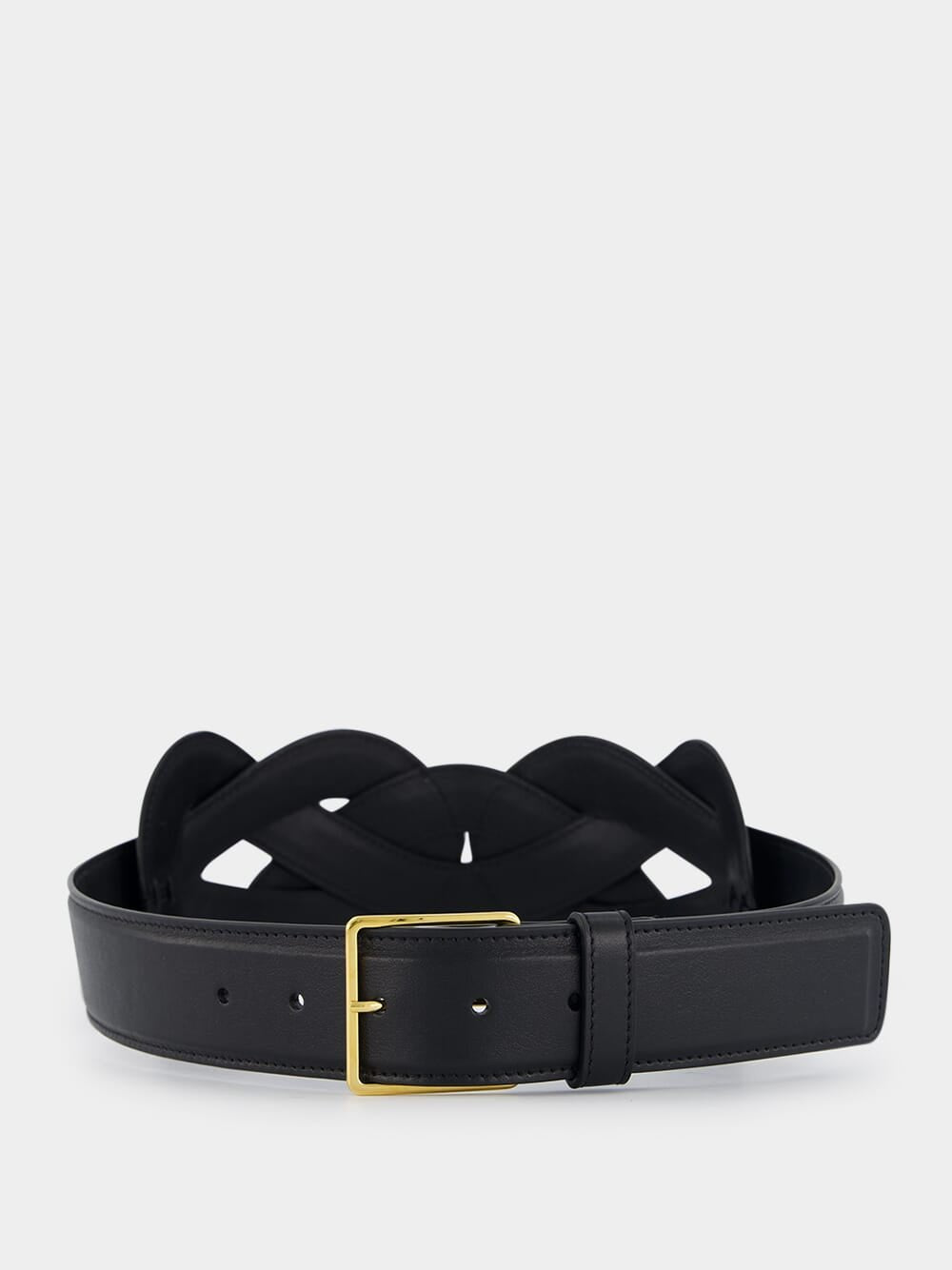 AltuzarraLoopy Belt Calf Leather Black at Fashion Clinic