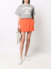 Ami Paris Orange Wool Belted Mini Skirt
