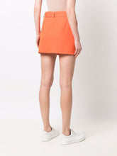 Ami Paris Orange Wool Belted Mini Skirt