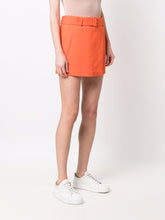 Ami Paris Orange Wool Belted Mini Skirt