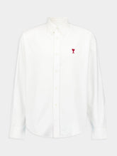 Ami Paris Logo-Embroidered Poplin Cotton Shirt