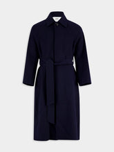 Ami Paris Long Belted Wool Coat