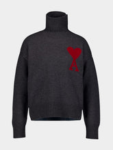 Ami Paris Monogram Motif Intarsia-Logo Wool Jumper