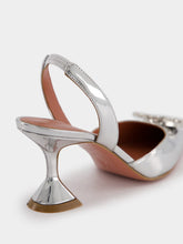 Amina Muaddi Begum Silver Mirror Slingbacks