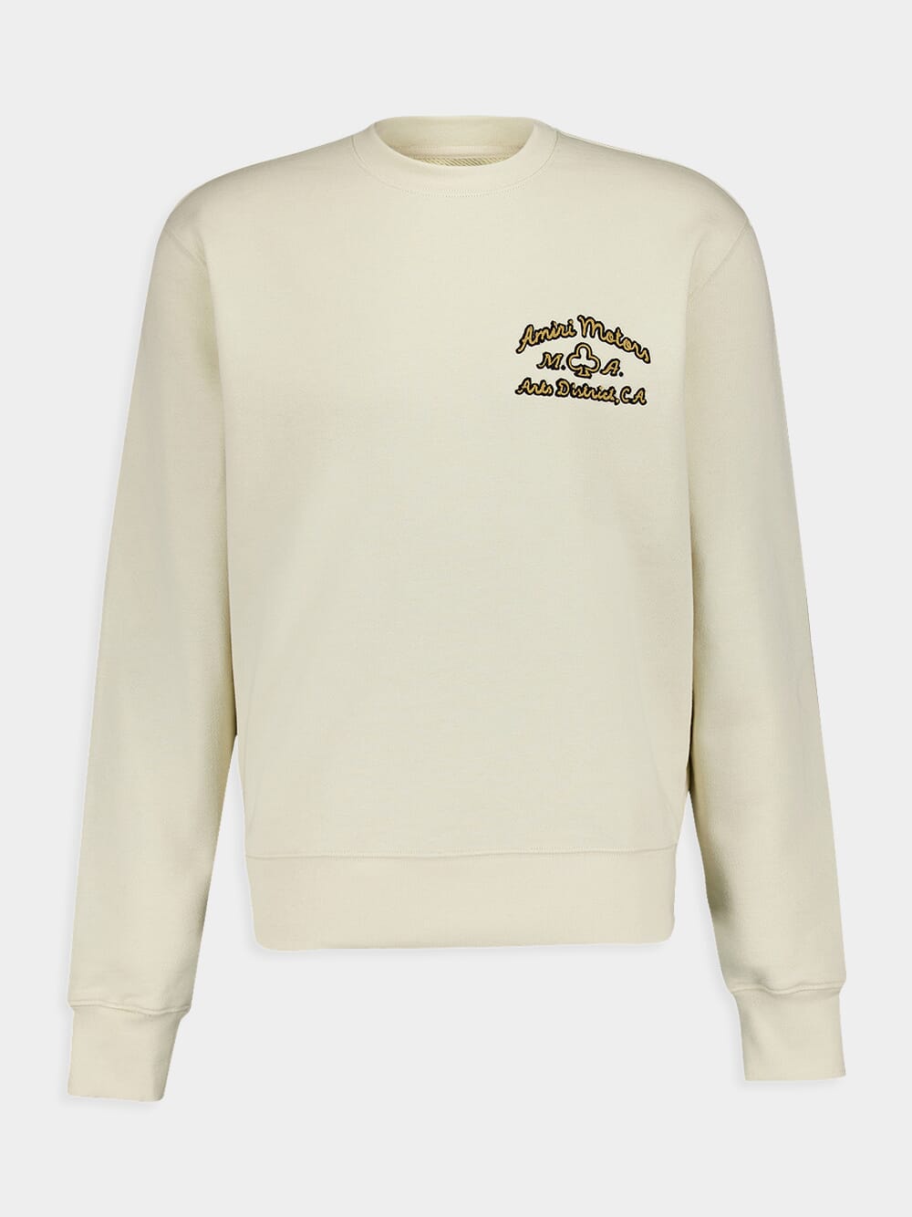 AmiriEmbroidered Cream Motors Sweatshirt at Fashion Clinic