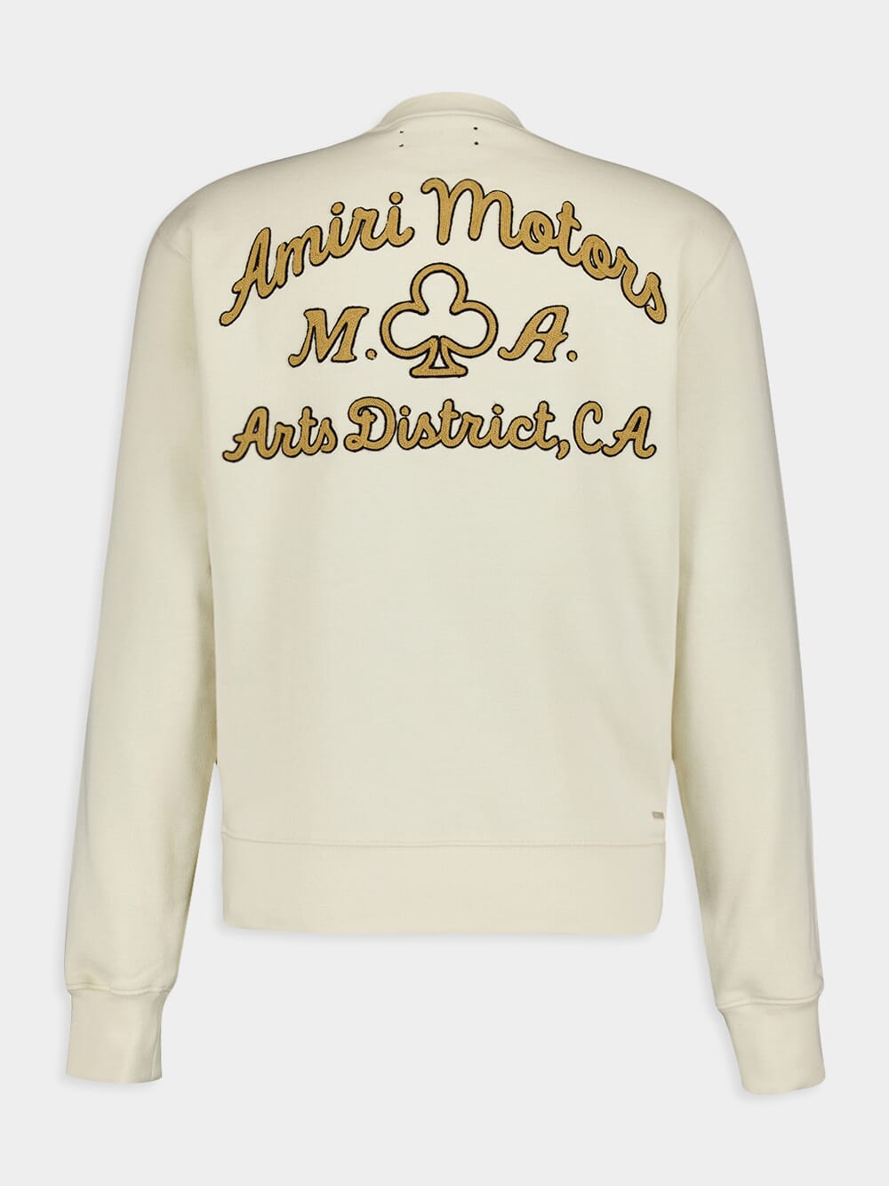 AmiriEmbroidered Cream Motors Sweatshirt at Fashion Clinic