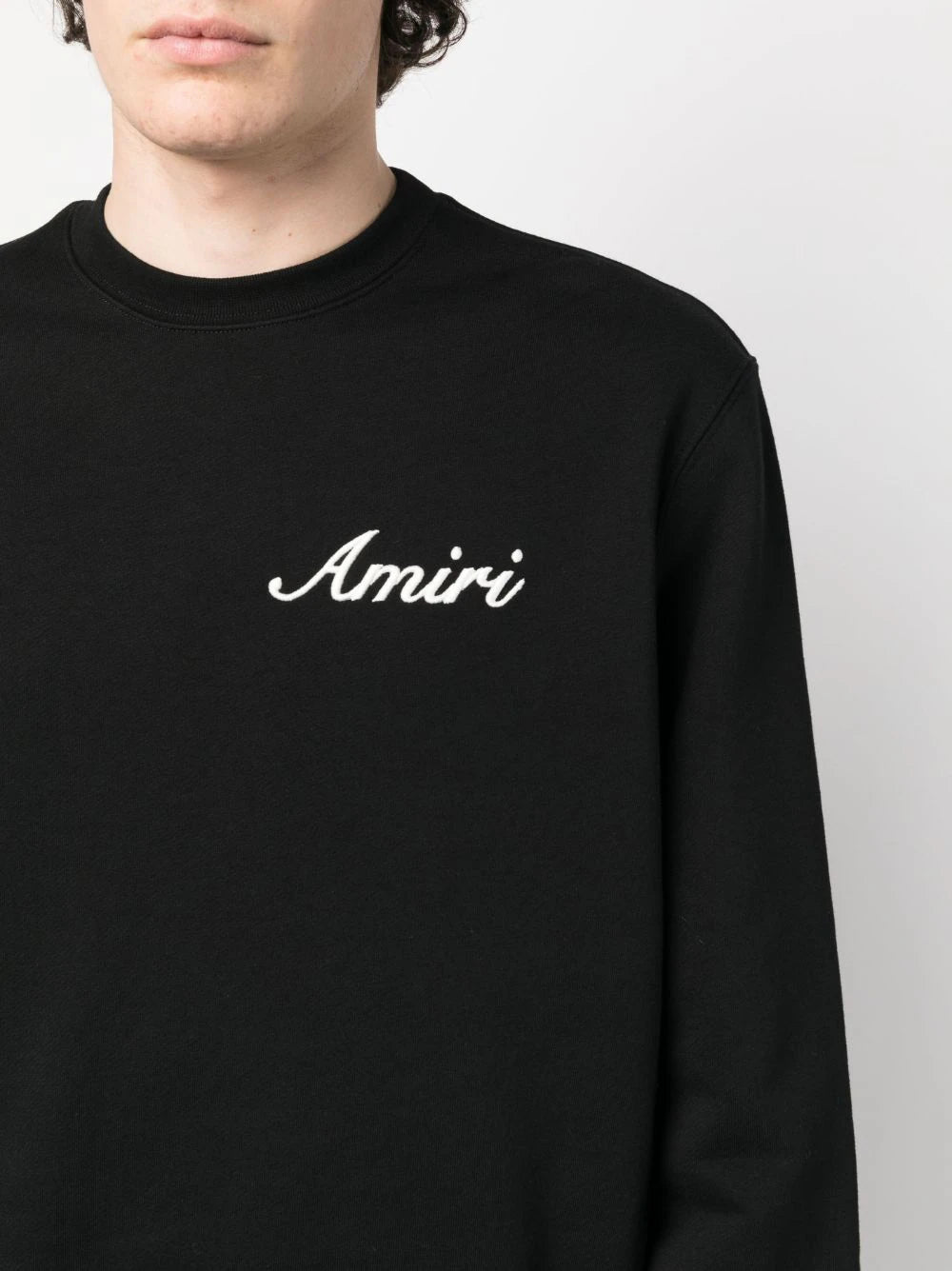 AmiriLogo-Embroidered Cotton Sweatshirt at Fashion Clinic