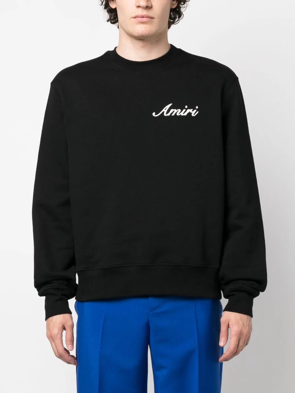 AmiriLogo-Embroidered Cotton Sweatshirt at Fashion Clinic