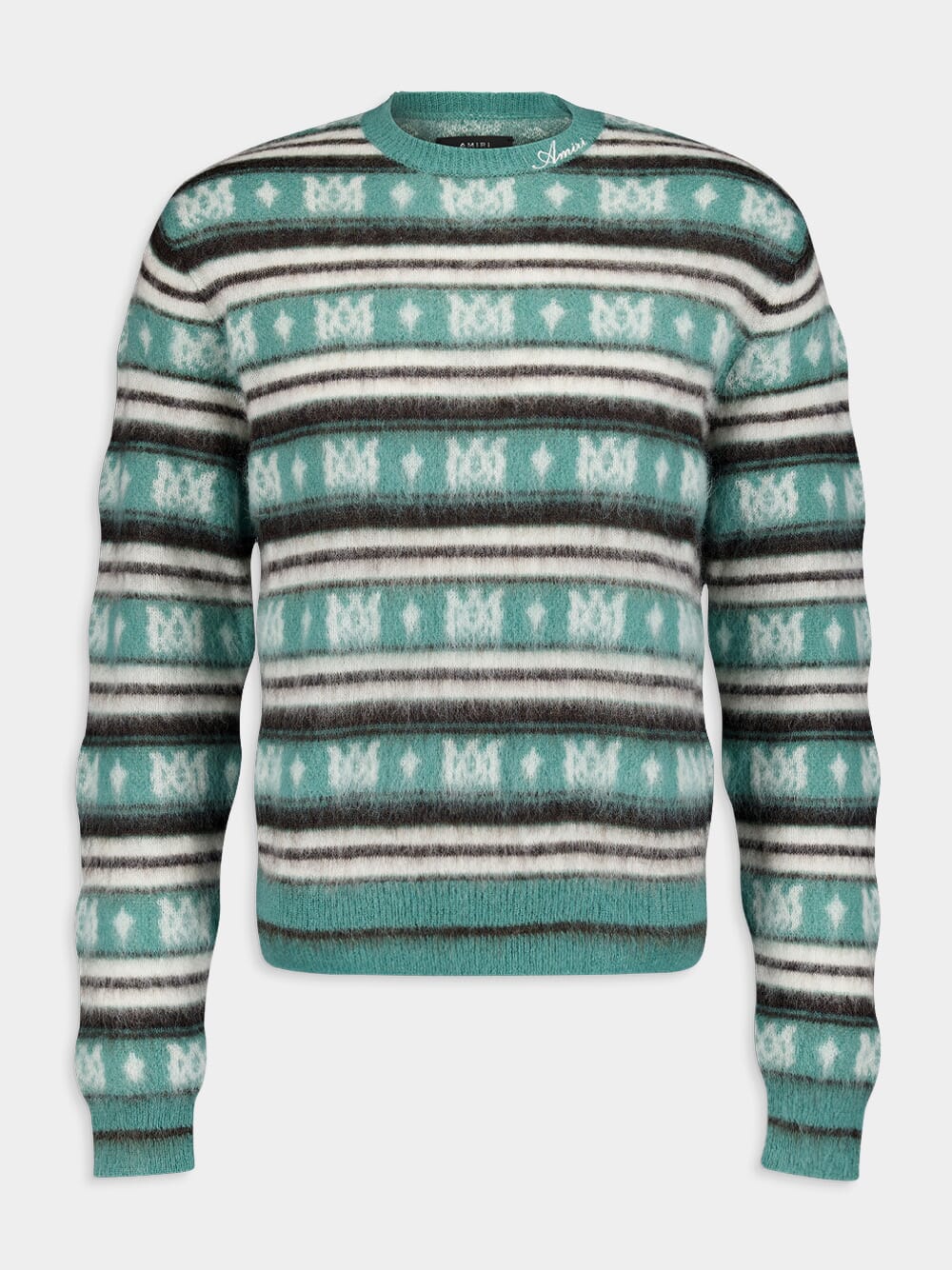 AmiriSkater Striped Knit Green Jumper at Fashion Clinic