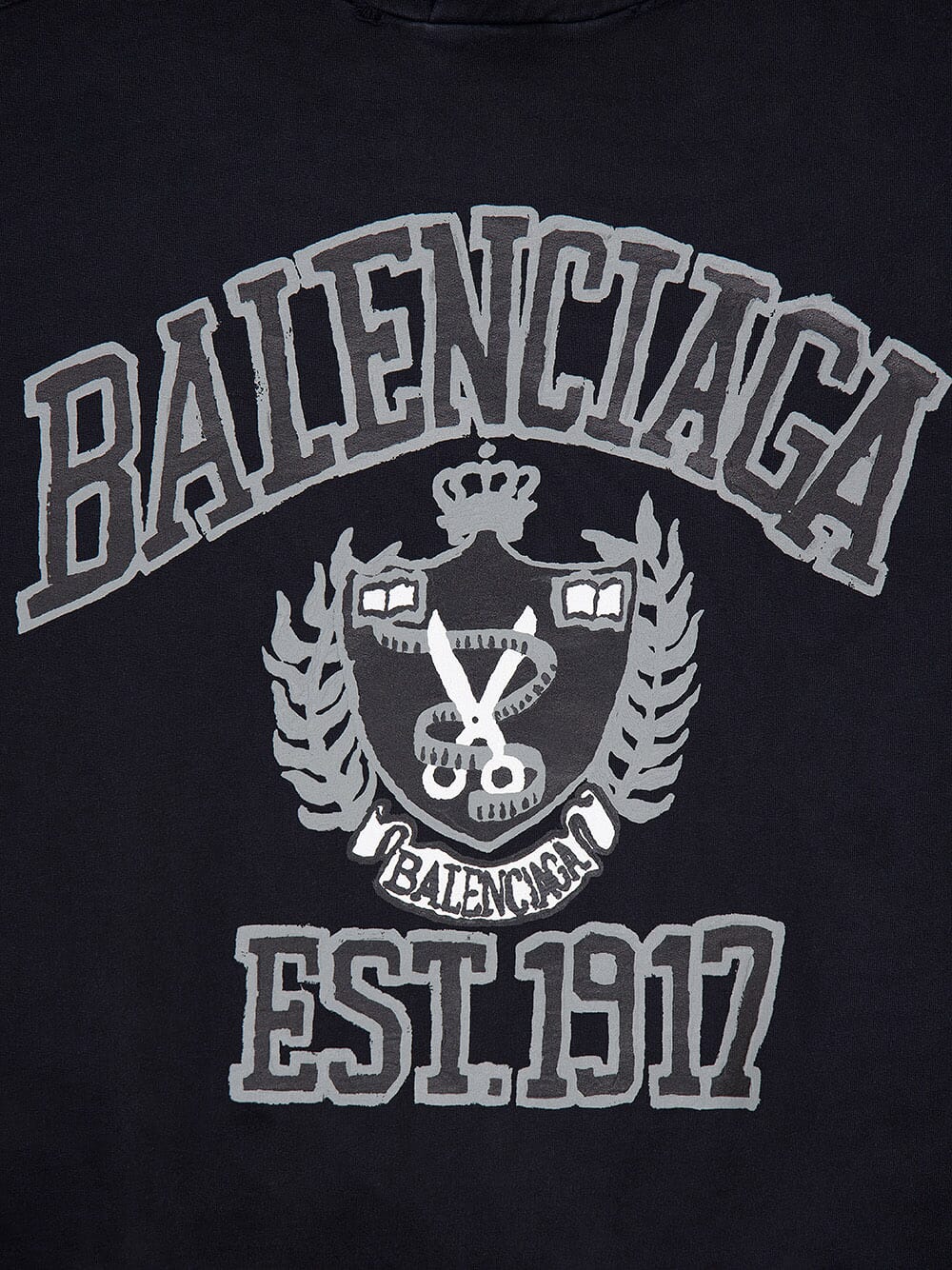 BalenciagaDIY College-Print Cotton Hoodie at Fashion Clinic