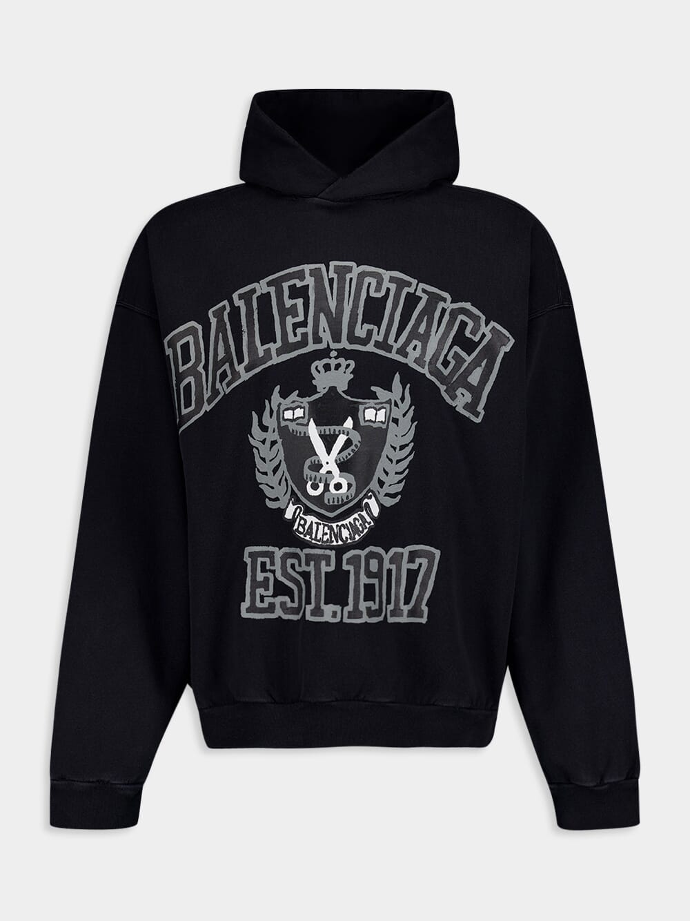 BalenciagaDIY College-Print Cotton Hoodie at Fashion Clinic