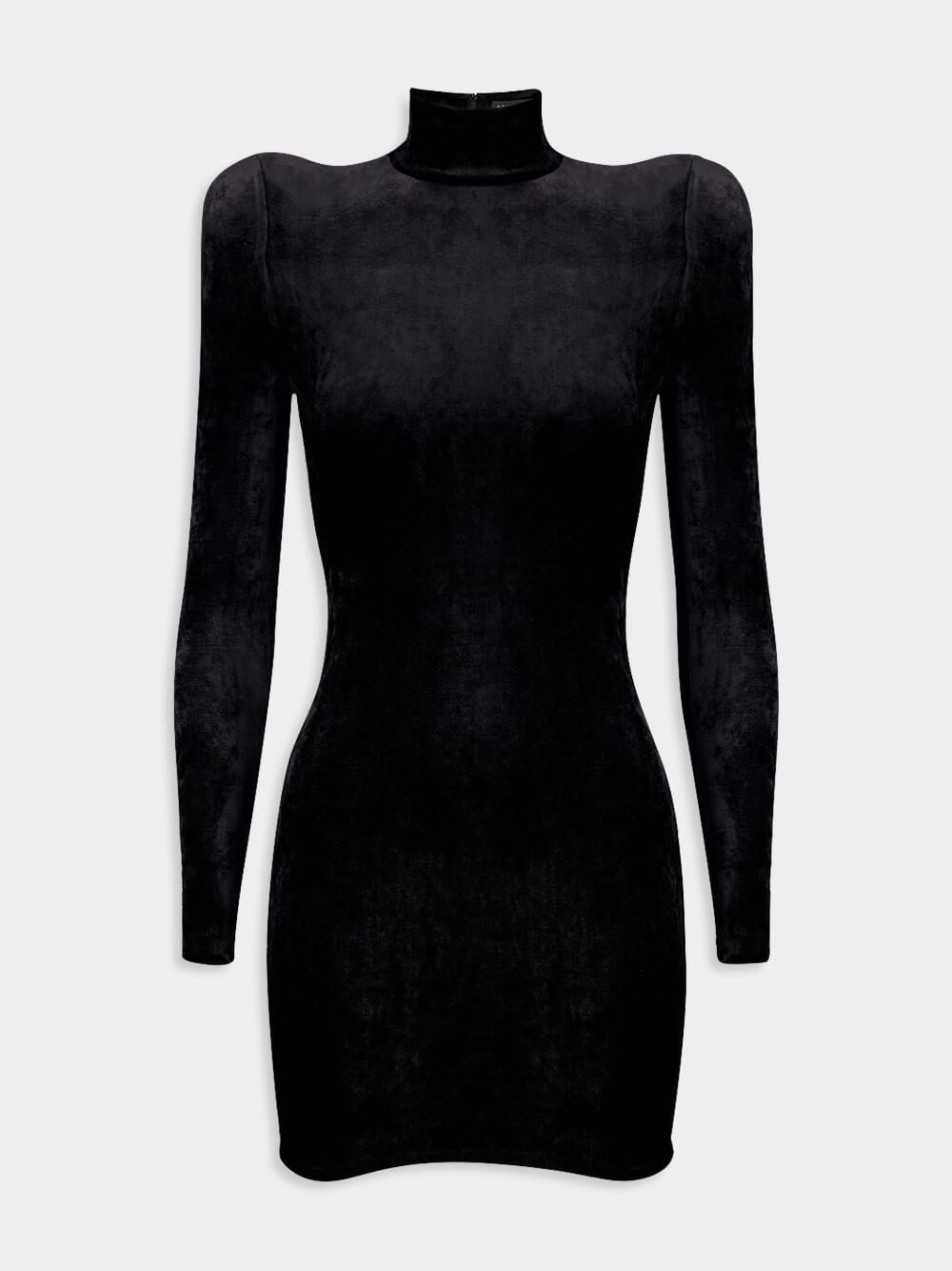 BalenciagaDraped Velvet Turtleneck Dress at Fashion Clinic