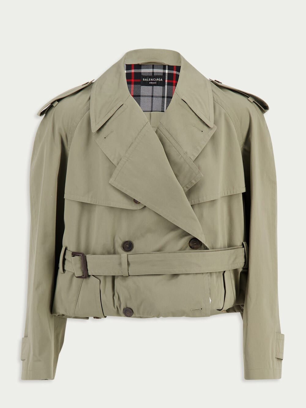 BalenciagaFolded Oversized Belted Cotton-Twill Trench Coat at Fashion Clinic