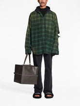 Balenciaga Hooded Check-Print Oversized Shirt