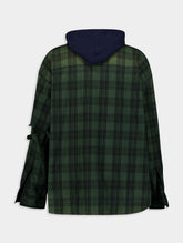 Balenciaga Hooded Check-Print Oversized Shirt
