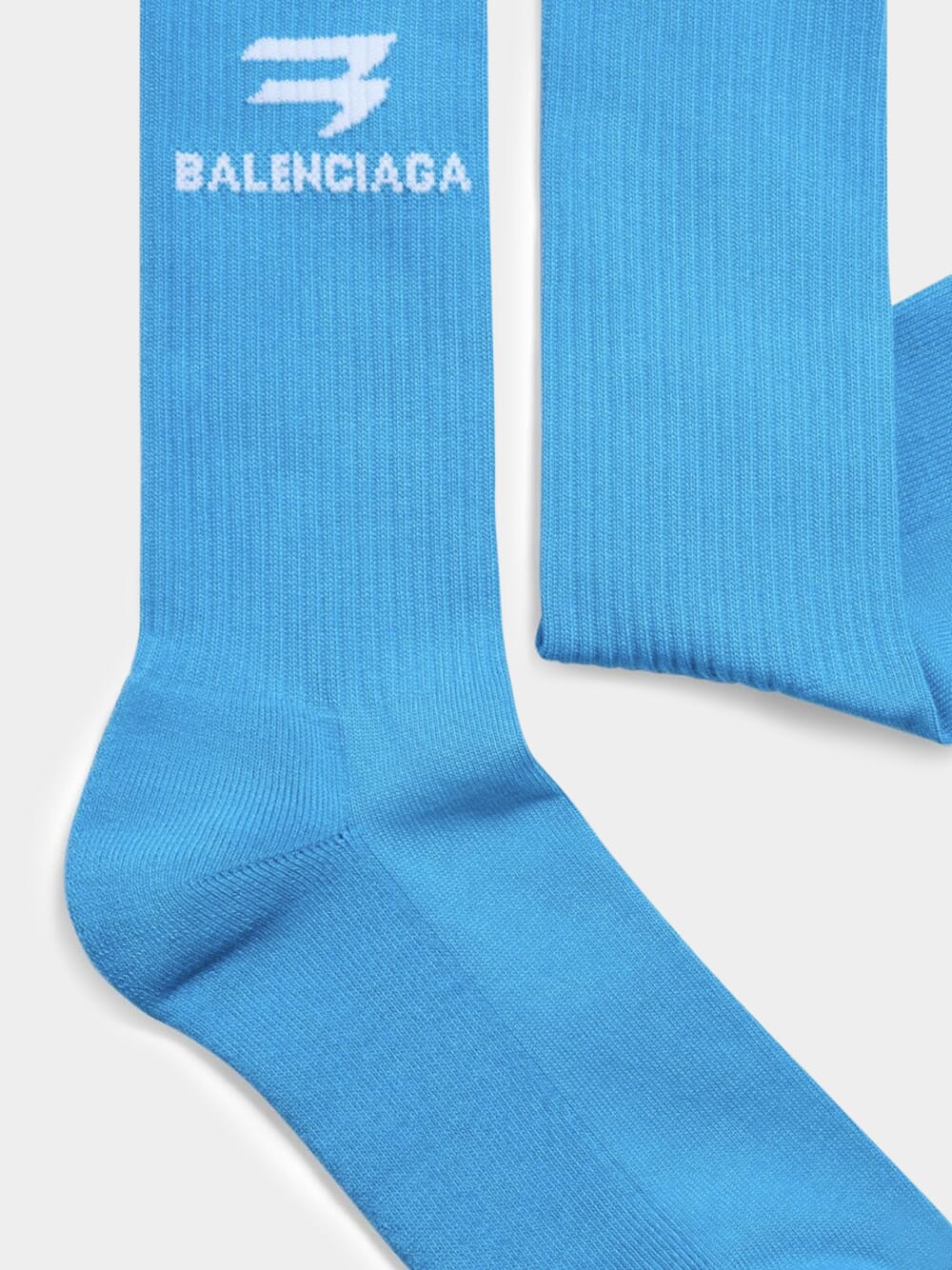 BalenciagaIntarsia-Logo Ribbed Socks at Fashion Clinic