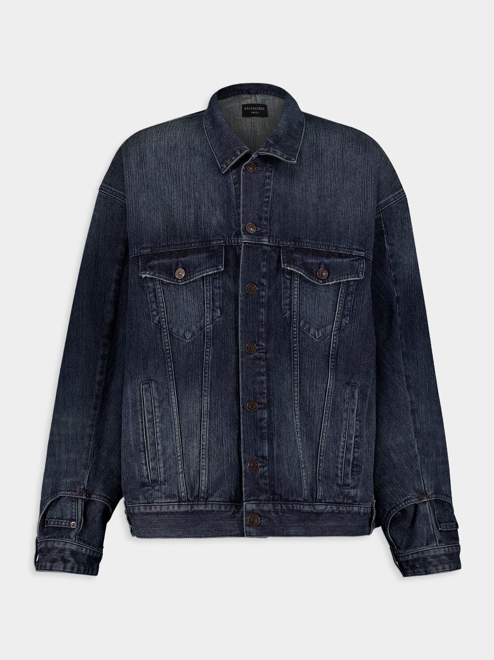 BalenciagaItalian Indigo Ring Denim Deconstructed Jacket at Fashion Clinic