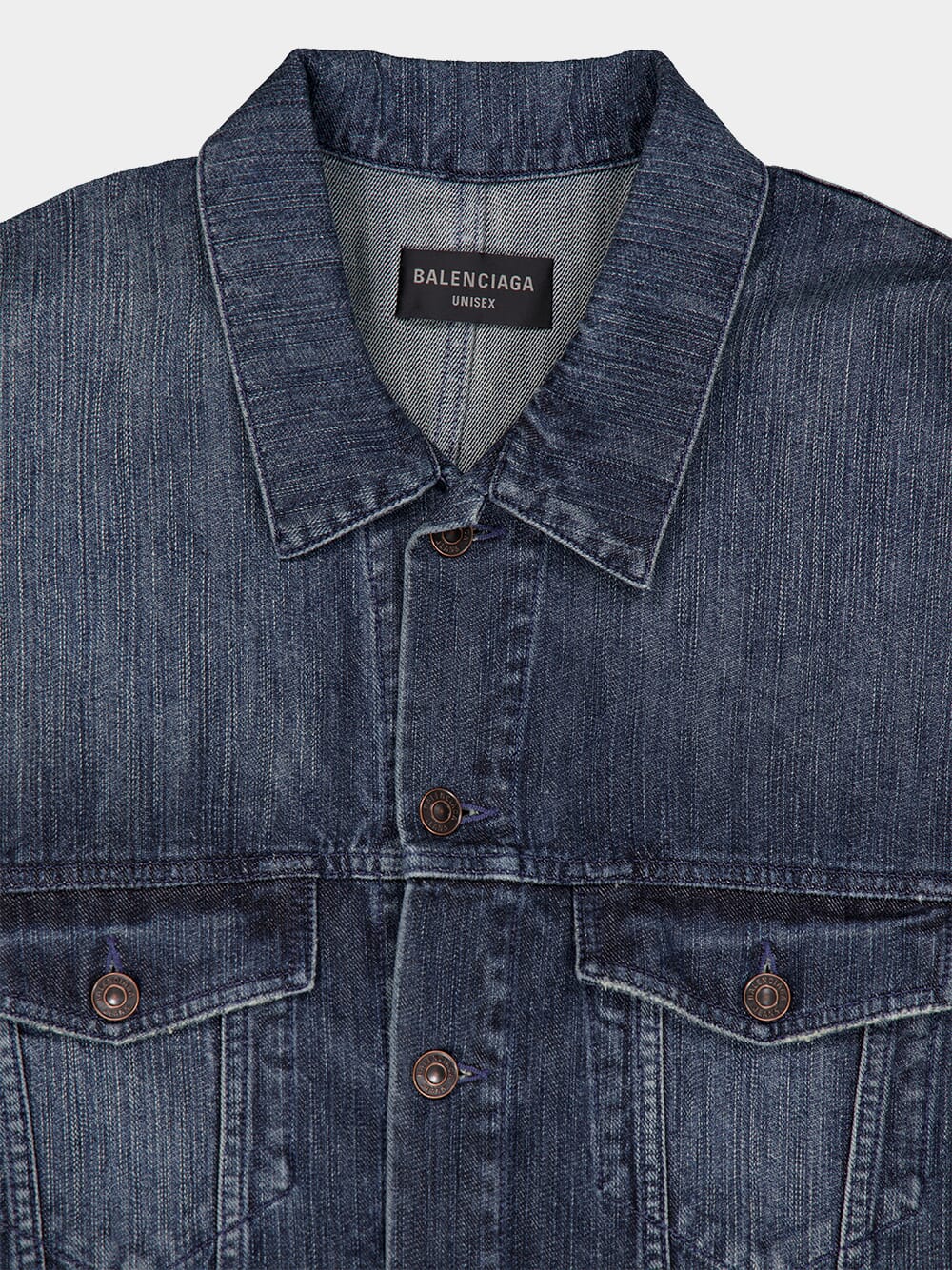 BalenciagaItalian Indigo Ring Denim Deconstructed Jacket at Fashion Clinic