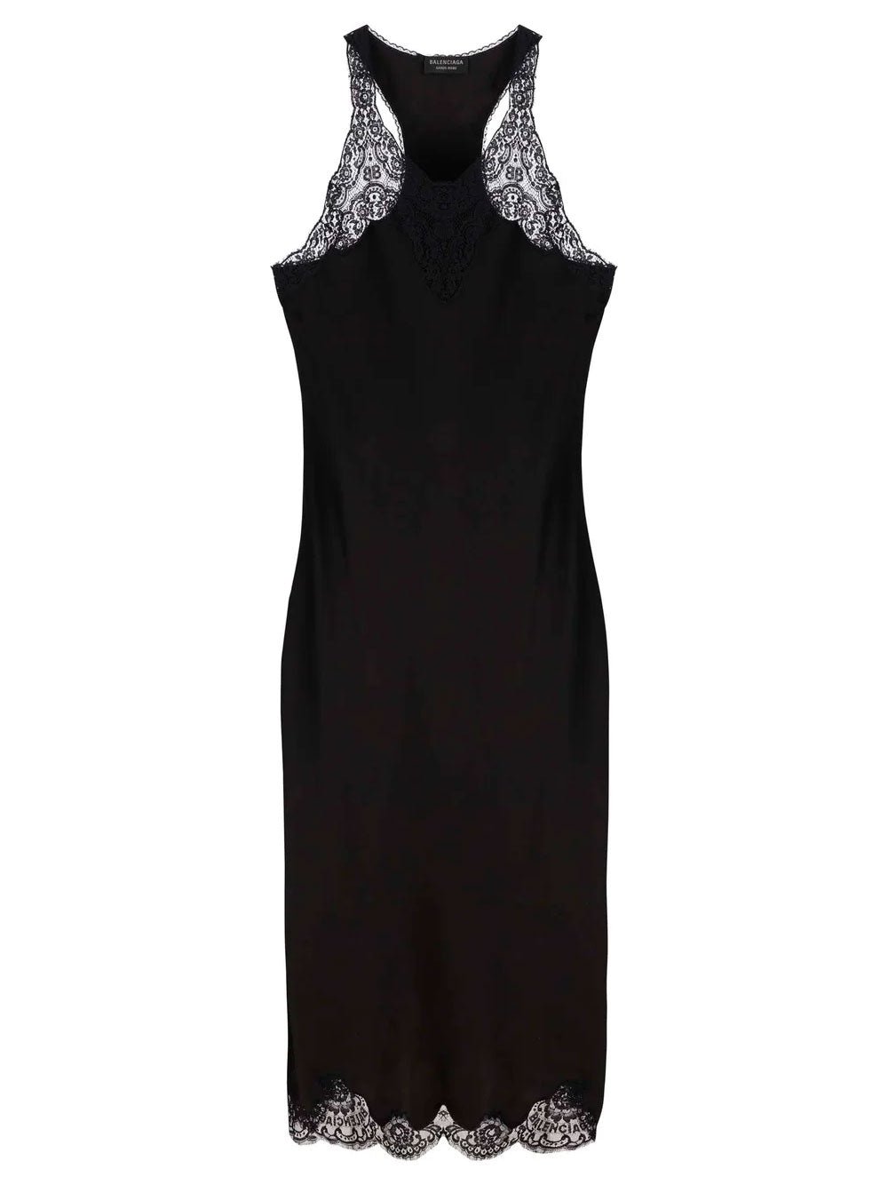 BalenciagaLace-Trimmed Midi Dress at Fashion Clinic