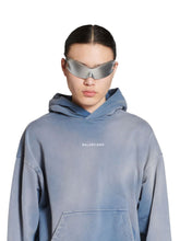 Balenciaga Logo-Embroidered Faded Effect Hoodie