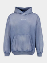 Balenciaga Logo-Embroidered Faded Effect Hoodie