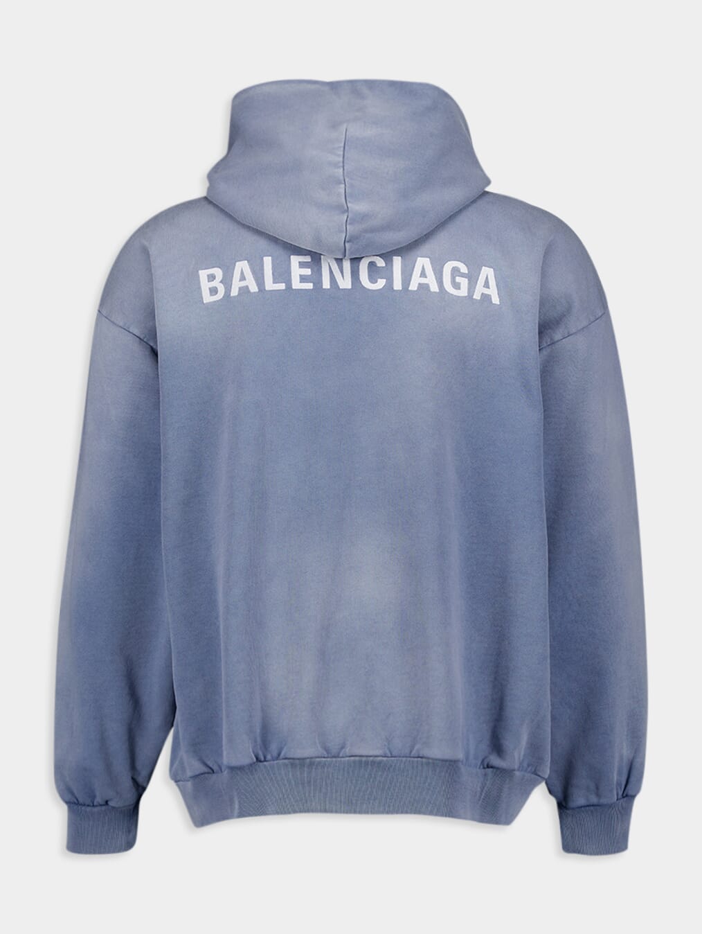 BalenciagaLogo-Embroidered Faded Effect Hoodie at Fashion Clinic