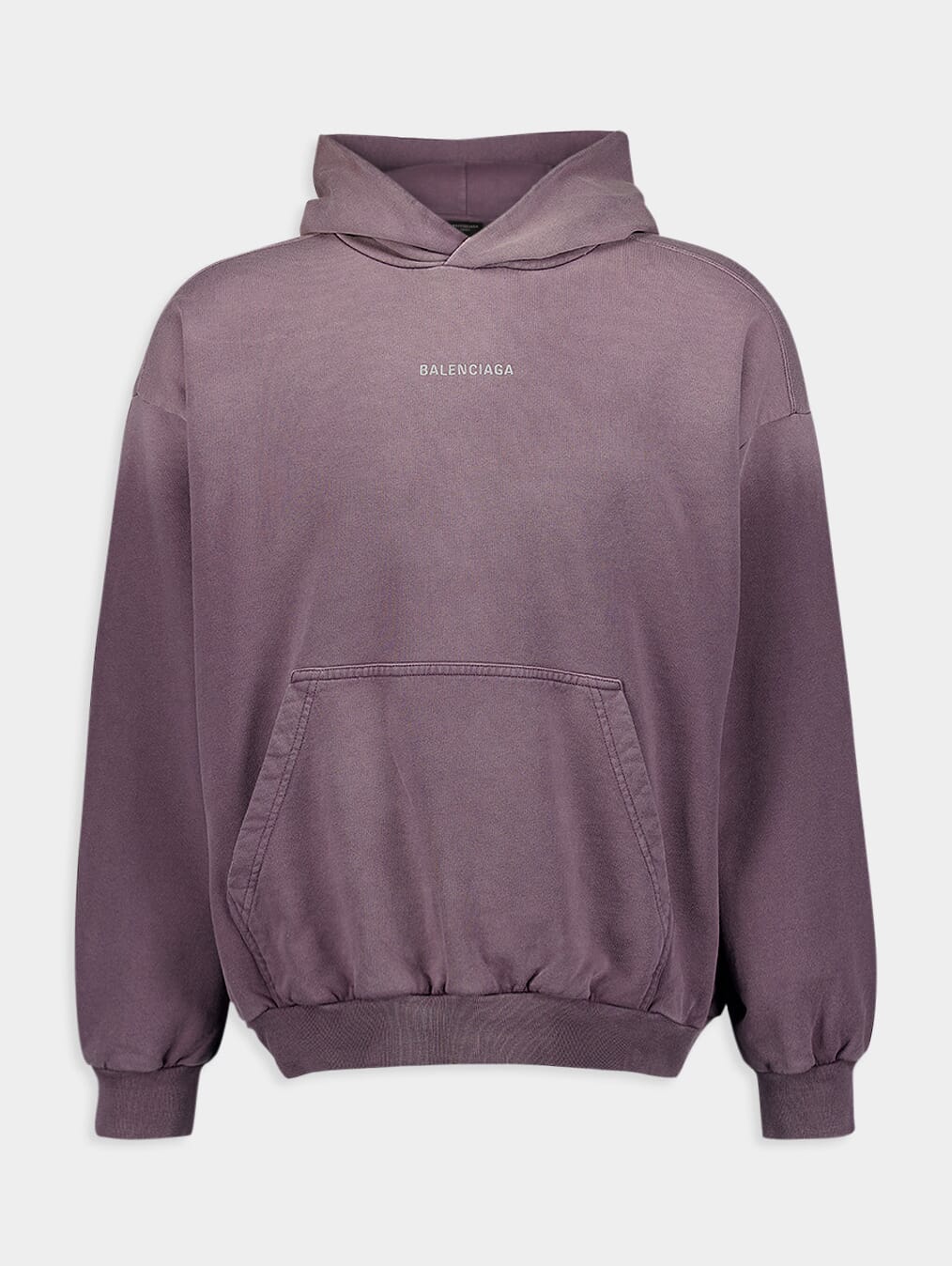 BalenciagaLogo-Embroidered Faded Effect Hoodie at Fashion Clinic