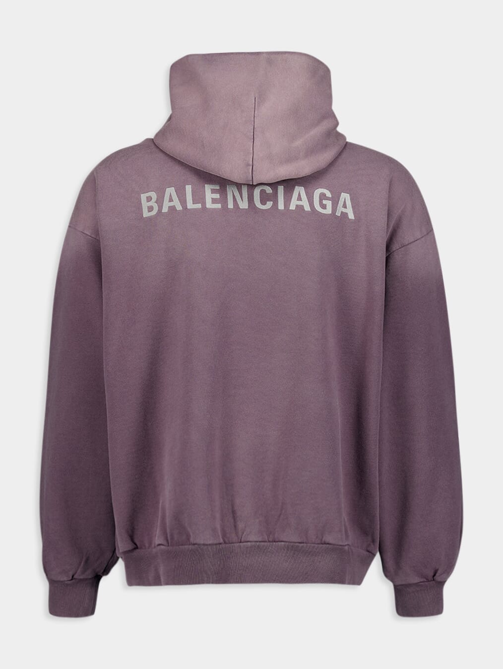 BalenciagaLogo-Embroidered Faded Effect Hoodie at Fashion Clinic