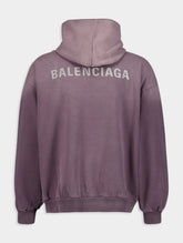 Balenciaga Logo-Embroidered Faded Effect Hoodie