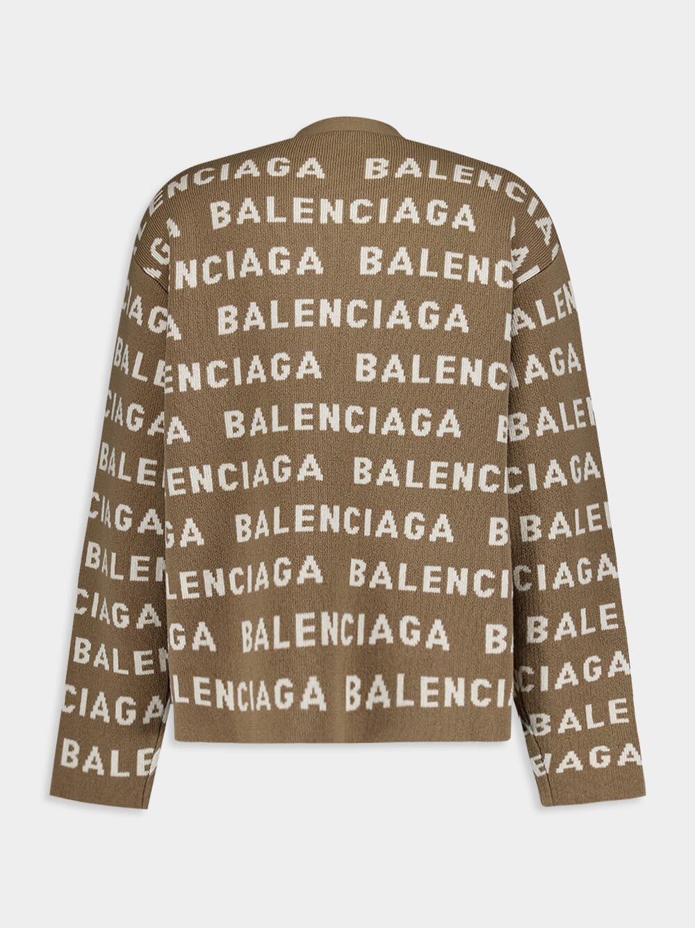 BalenciagaLogo Pattern Knit Cardigan at Fashion Clinic