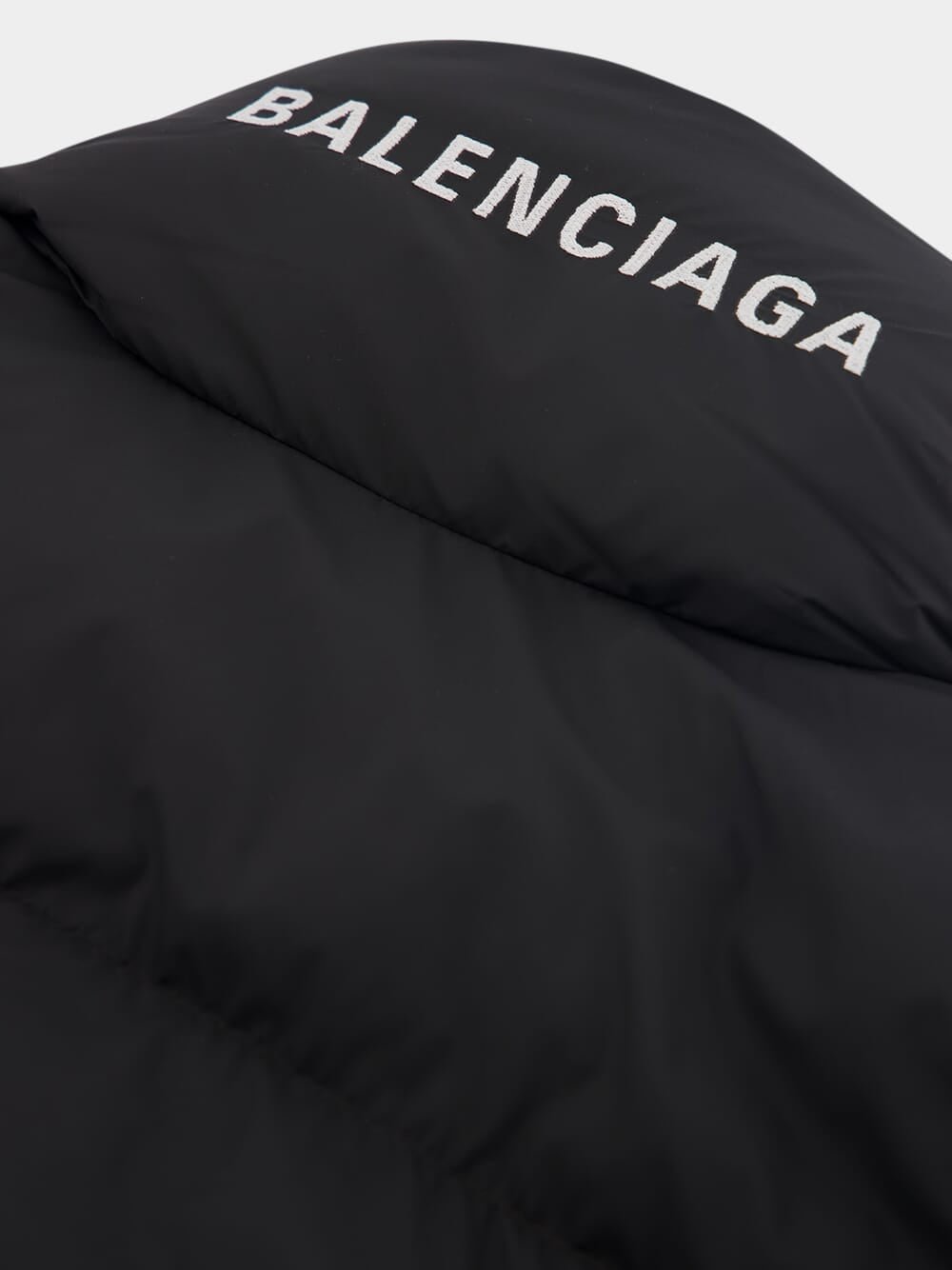 BalenciagaLogo Printed Puffer Wrap Gilet at Fashion Clinic