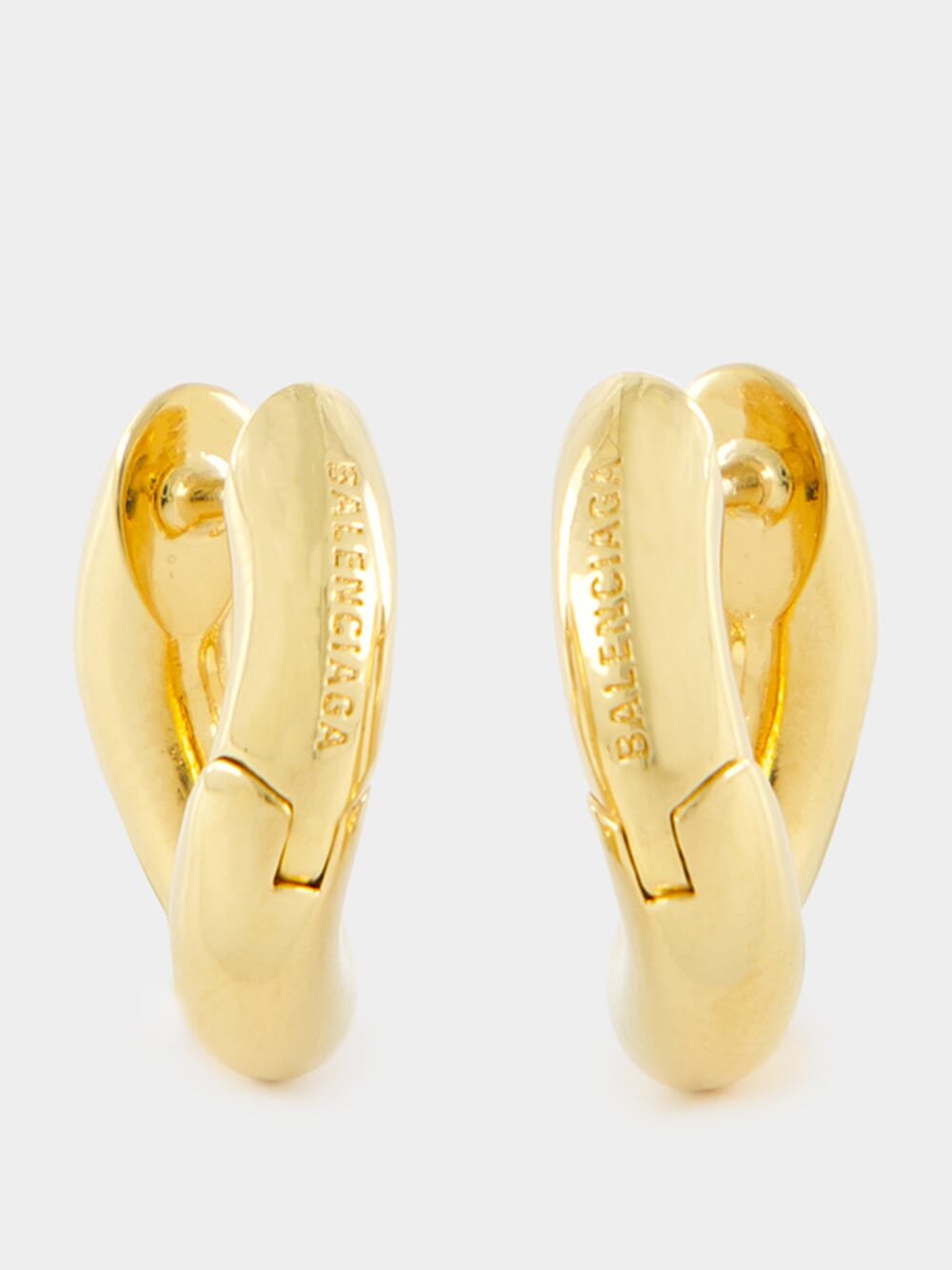 BalenciagaLoop XXS Earrings In Shiny Gold Brass at Fashion Clinic