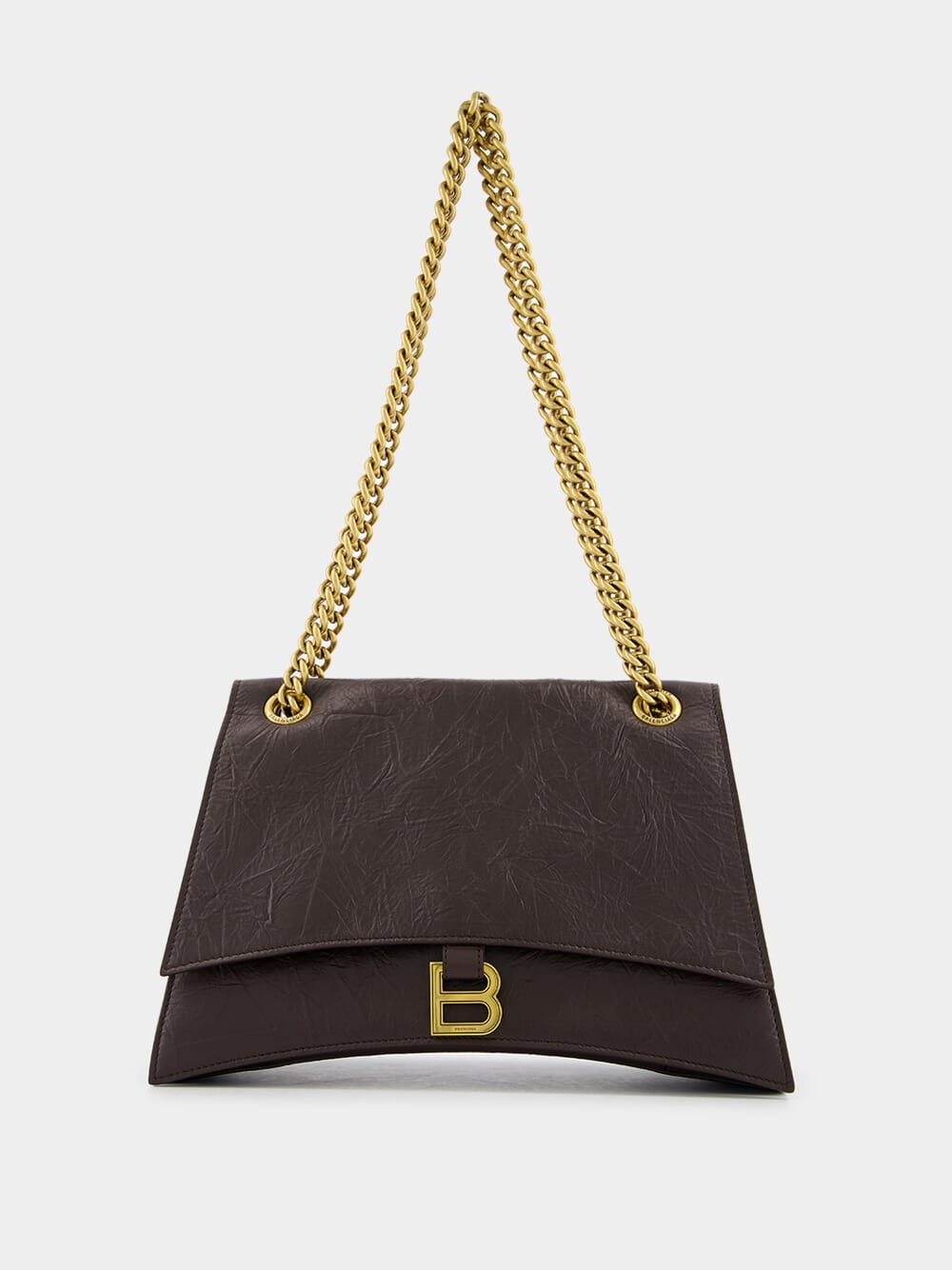 BalenciagaMedium Crush Brown Shoulder Bag at Fashion Clinic