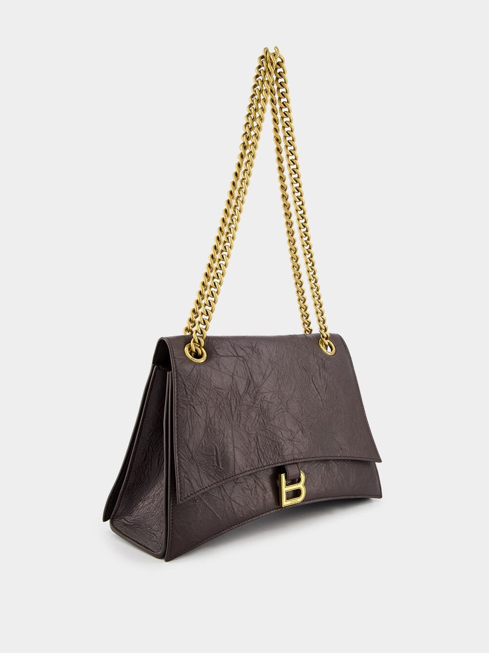 BalenciagaMedium Crush Brown Shoulder Bag at Fashion Clinic