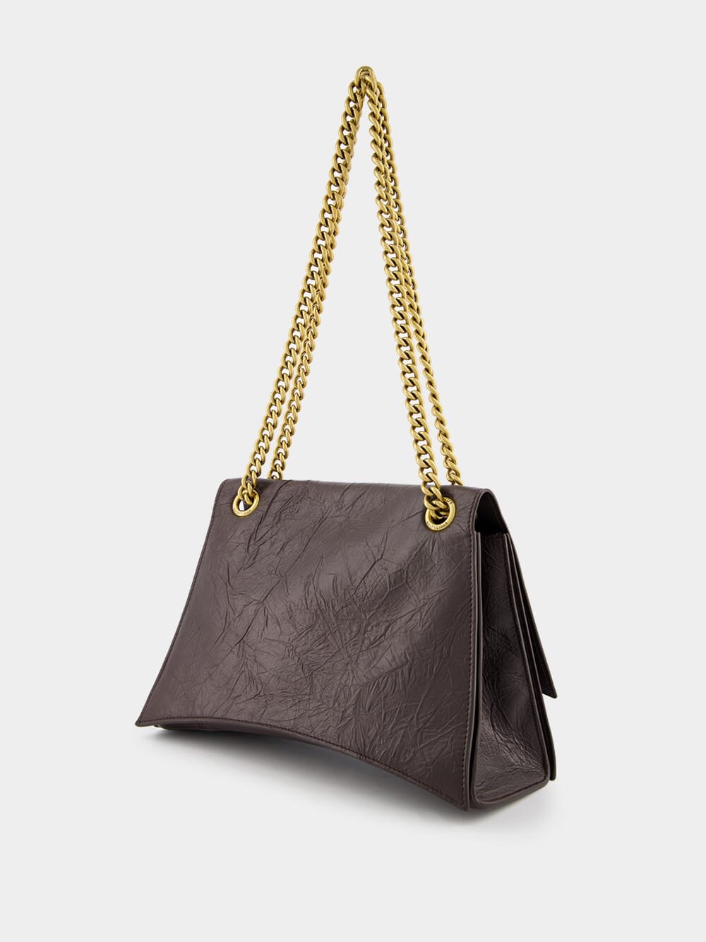 BalenciagaMedium Crush Brown Shoulder Bag at Fashion Clinic