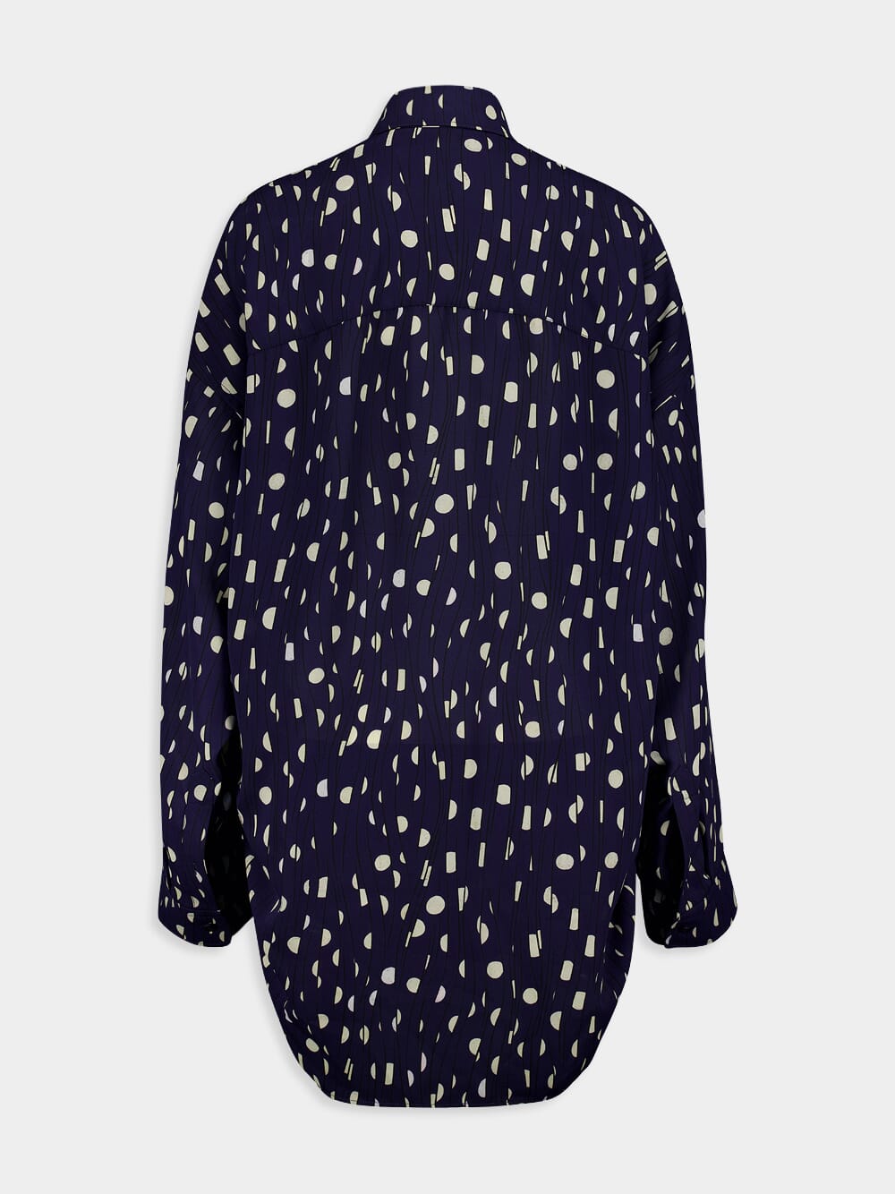 BalenciagaNavy Polka Dot Print Shirt at Fashion Clinic