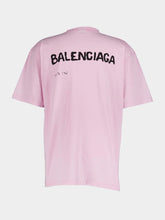 Balenciaga Oversize Logo-Print T-shirt in Pink