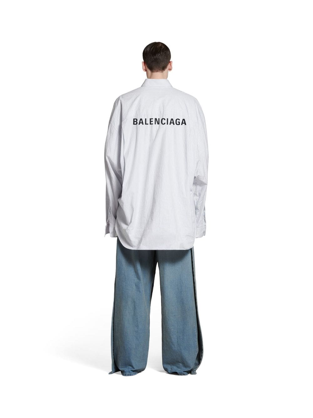 BalenciagaOversized Stripe Poplin Shirt at Fashion Clinic