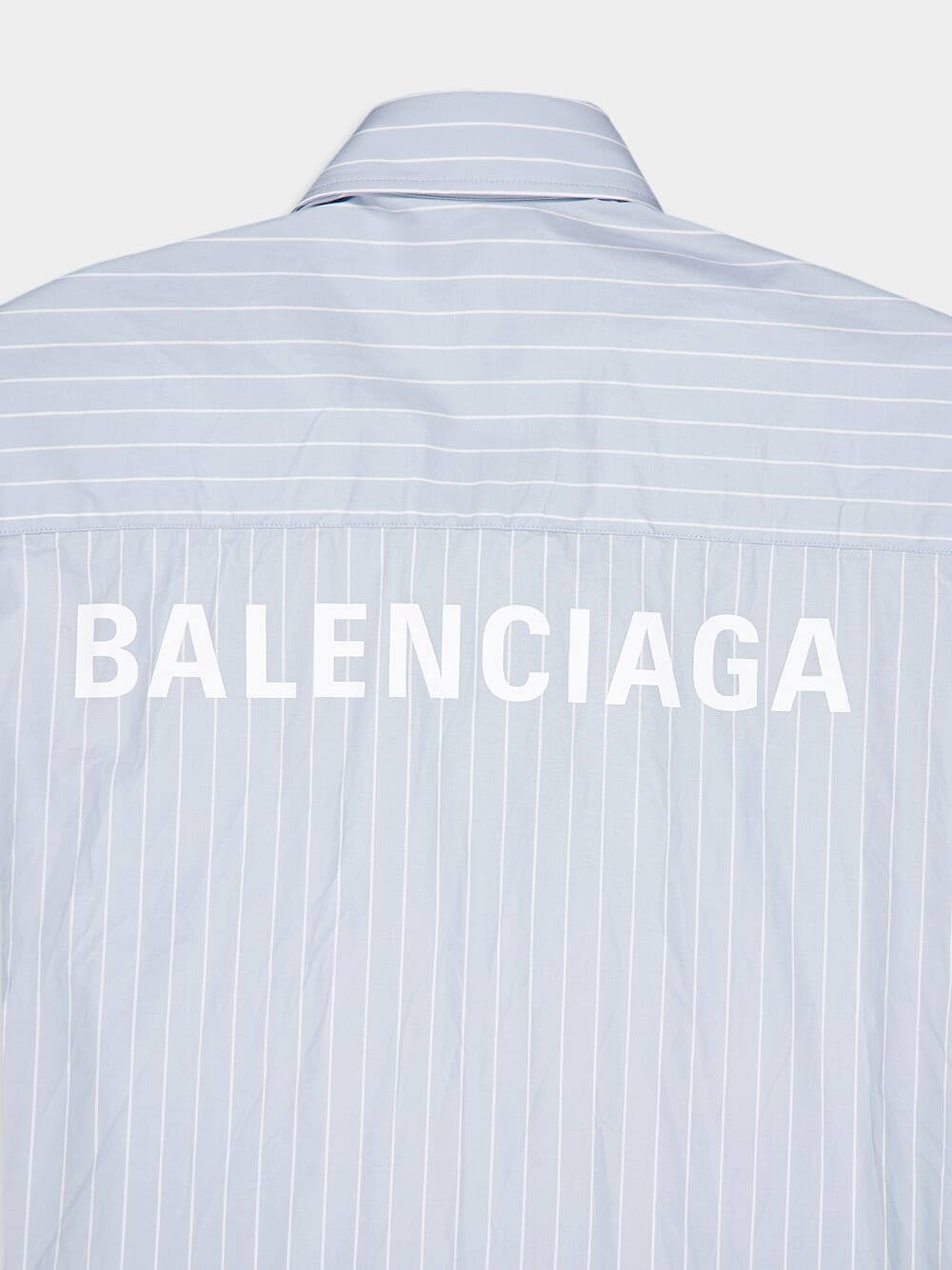 BalenciagaPinstripe Cotton Cocoon Shirt at Fashion Clinic