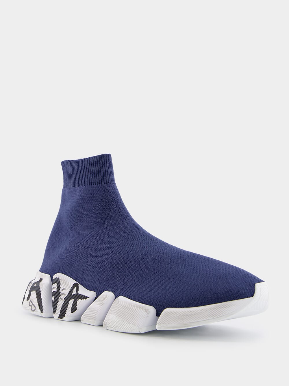 BalenciagaSpeed 2.0 Graffiti Blue Sneakers at Fashion Clinic