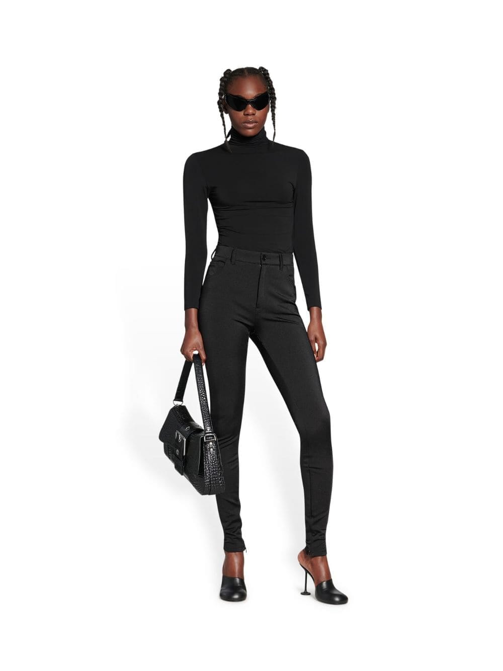 BalenciagaStretch Black Leggings at Fashion Clinic