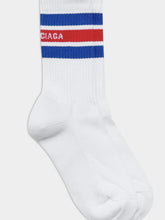 Balenciaga Striped Logo-Print Crew Socks