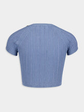 Balmain Blue Buttoned Knit Top