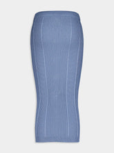 Balmain Buttoned Rib-Knit Midi Skirt